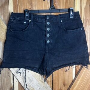 Madewell Button Fly Black High rise Shorts size 31